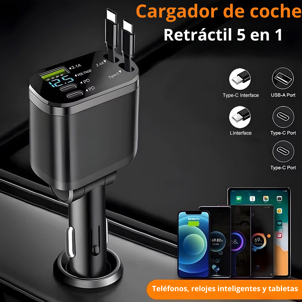 Cargador rápido USB-C auto