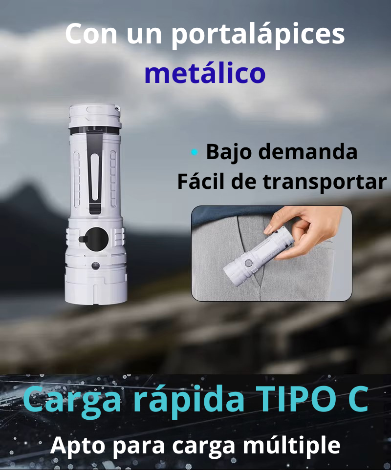 Mini linterna táctica LED recargable