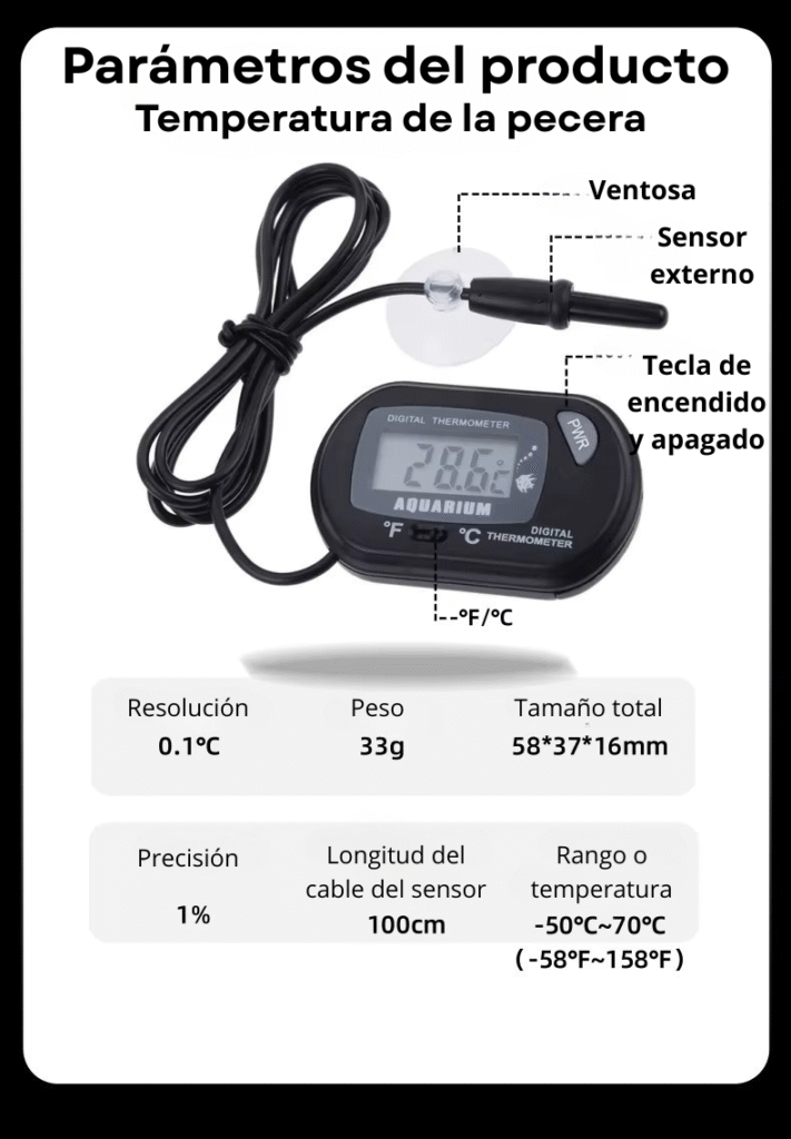 Termómetro digital acuario